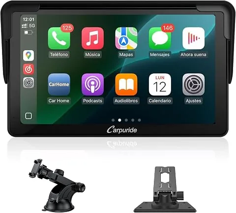 Carpuride Estéreo para Coche, Carplay inalámbrico portátil y Android Auto, Radio de Pantalla táctil HD 1080P de 7 Pulgadas con BT 5.0, Soporte de Enlace de Espejo para camión RV Dash Mount foto 3