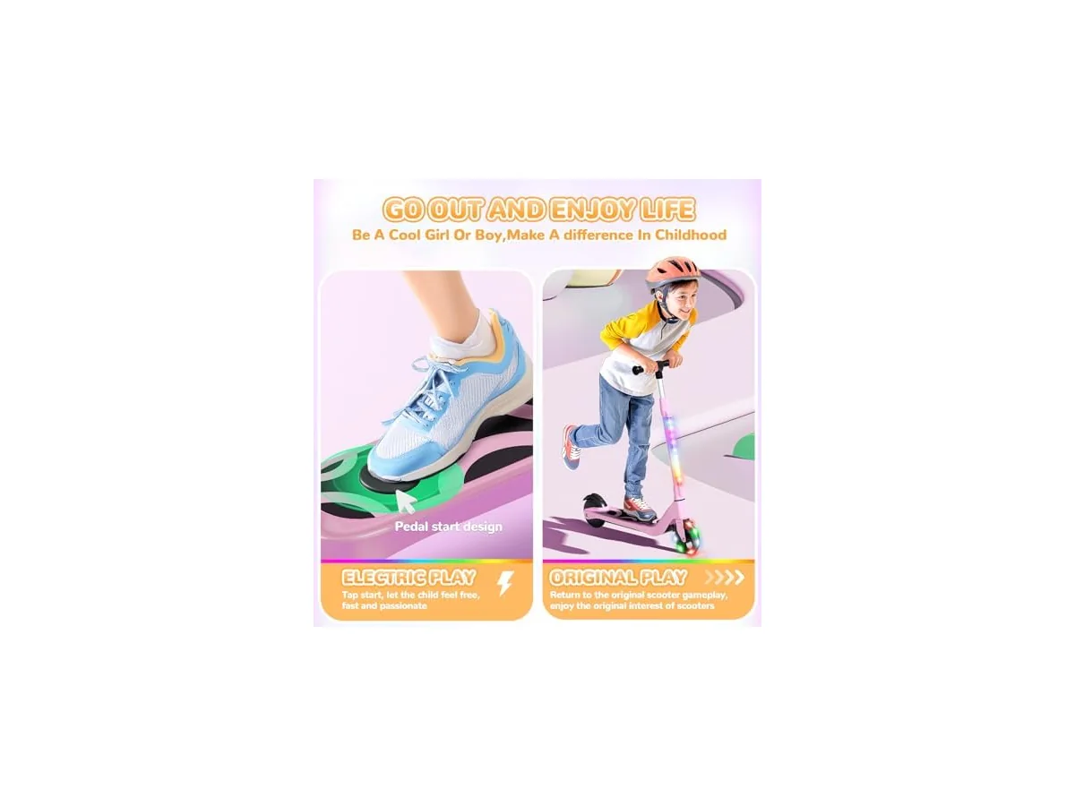 SISIGAD Patinete Electrico para Niño de 6 a 10 años, Scooter Eléctrico Niños de 5,3 Pulgadas con Luces… foto 2