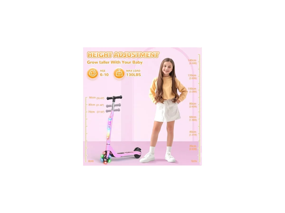 SISIGAD Patinete Electrico para Niño de 6 a 10 años, Scooter Eléctrico Niños de 5,3 Pulgadas con Luces… foto 3