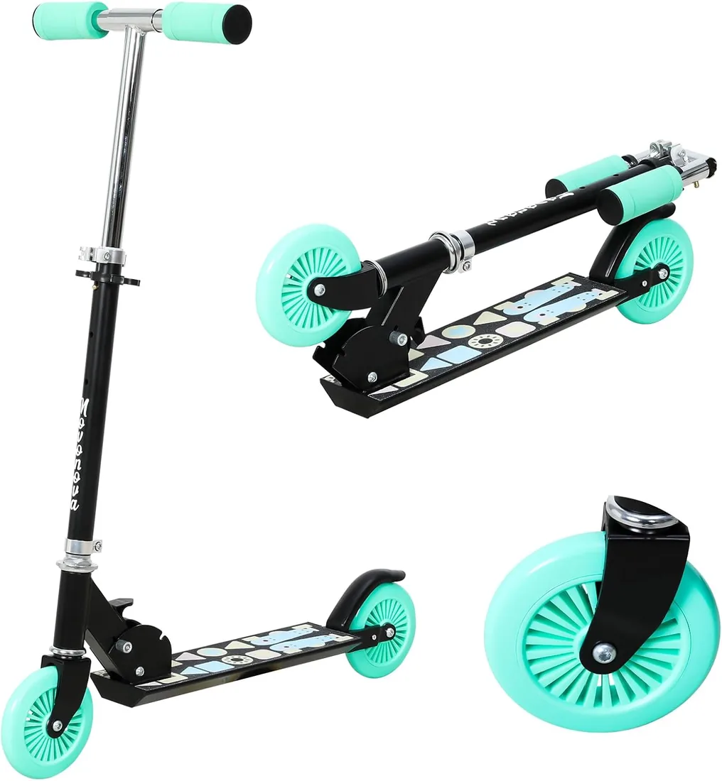 Patinete Scooter Plegable, Patinetes para niños y niñas, 4-6 años con Manillar Ajustable 72-82cm, Patinete con 2 Ruedas y Freno Posterior, Máx. 50kg
