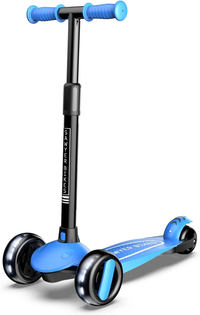 Sawyer Bikes - Patinete Ajustable Ruedas LED - Niños 2 a 8 Años