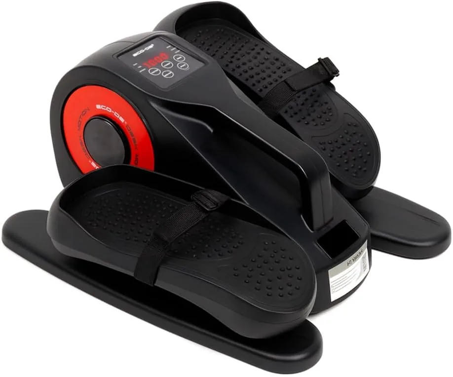 ECODE® Pedales Estáticos para Personas Mayores Silenciosos con Mando a Distancia, Correas y 20 Velocidades – Mini Elíptica Eléctrica para Ejercitar Piernas Sentado en Casa