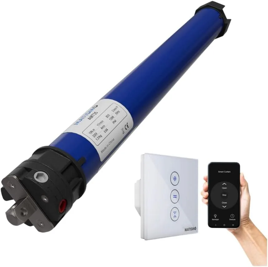 MATISMO Motor persiana wifi para eje de 40 mm - Motor tubular cableado e Interruptor con wifi