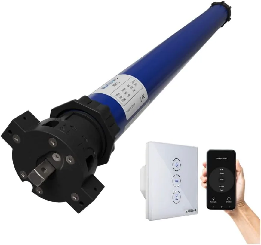 MATISMO Motor persiana wifi para eje de 60 mm - Motor tubular cableado e Interruptor con wifi