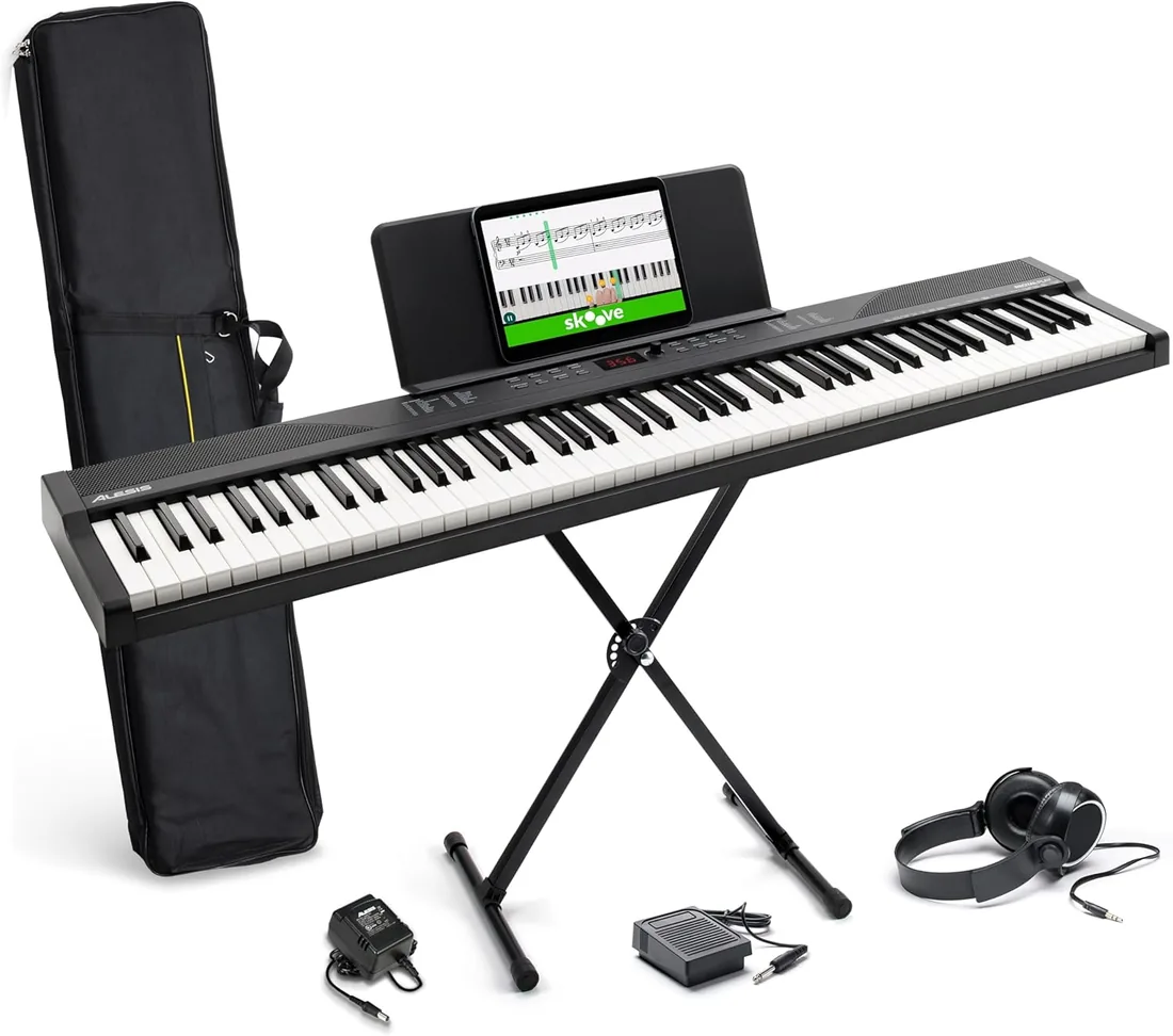 Alesis Recital Play Teclado de Piano Eléctrico de 88 Teclas con Accesorios