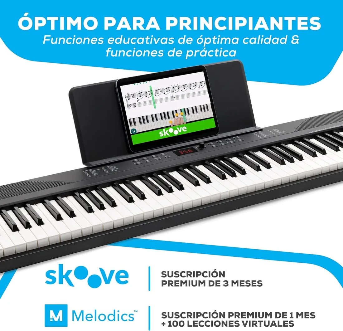 Alesis Recital Play Teclado de Piano Eléctrico de 88 Teclas con Accesorios foto 3