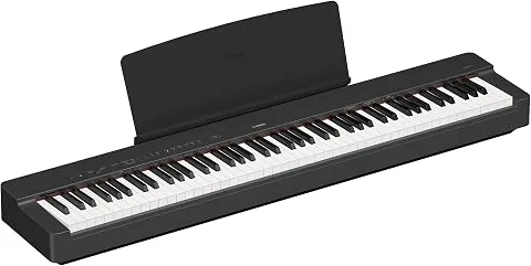 Yamaha P-225 piano digital ligero y portátil, con teclado Graded Hammer Compact, 88 teclas y 24 voces de instrumentos, negro
