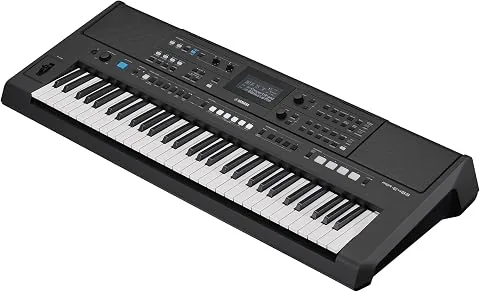 YAMAHA PSR-E483 – Teclado portátil moderno con 61 teclas sensibles a la pulsación, 860 Voces con 15 Super Articulation Lite, 345 Estilos, altavoces de alta potencia y USB-C – Negro foto 2
