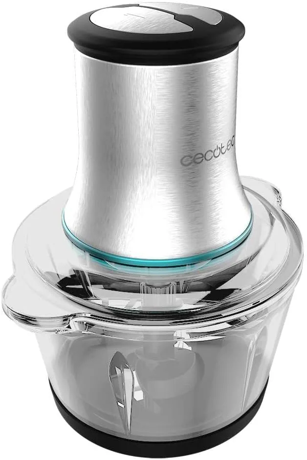 Cecotec Picadora ChopBeat 2000 Vindaloo Glass, 500W de Potencia, Pica, Trocea y Corta, Cuchilla de 4 Hojas de Acero Inoxidable, 2 Velocidades, Bol Cristal 500g foto 3