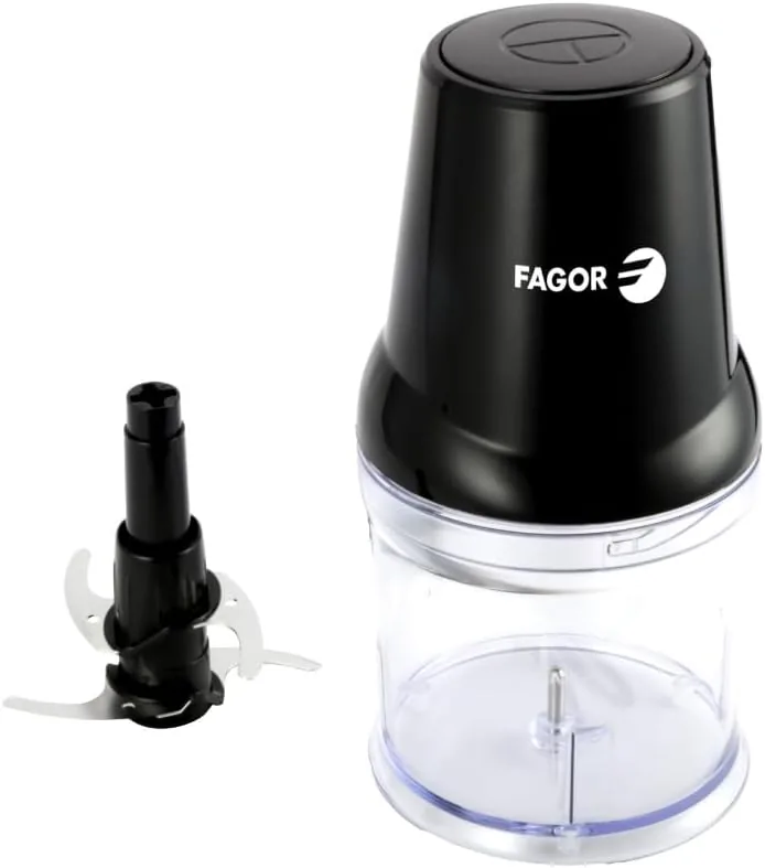 Picadora Eléctrica de Alimentos 500ml, Mini Picadora para Cebolla, Verduras y Carne, Trituradora Cocina Rápida con Doble Cuchilla Inoxidable, Fácil Limpieza, FAGOR EasyCut