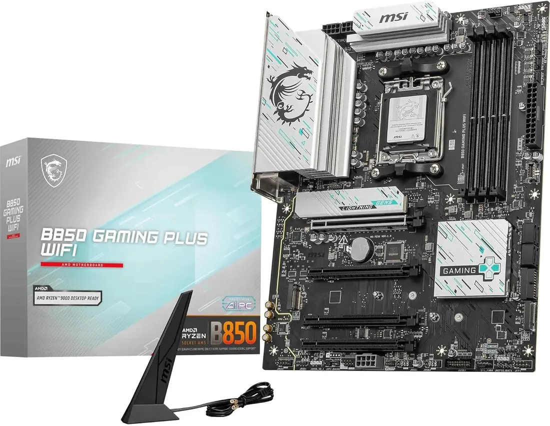 MSI B850 Gaming Plus WiFi Placa Base ATX - Procesador s AMD Ryzen 9000/8000 / 7000, AM5 - Memoria DDR5 8200+ MT/s (OC), PCIe 5.0 x16 & 4.0 x16, M.2 Gen5, Wi-Fi 7, 5G LAN foto 2