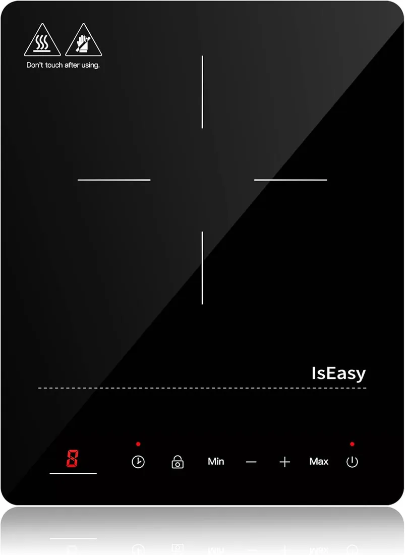 Placa de inducción portátil, IsEasy placa inducción 2100W, placa de cocción de 28 cm-2100W