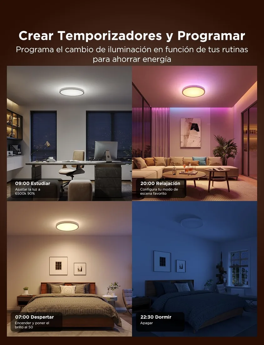 Govee RGBIC LED Plafón,30cm Lámpara Techo Inteligente, Plafon Techo 2400LM | 24W Plafon Techo con 16M de Colores DIY, Trabajar con Alexa, Google Assistant, Luz Interior para Dormitorio, Salón, Cocina foto 3