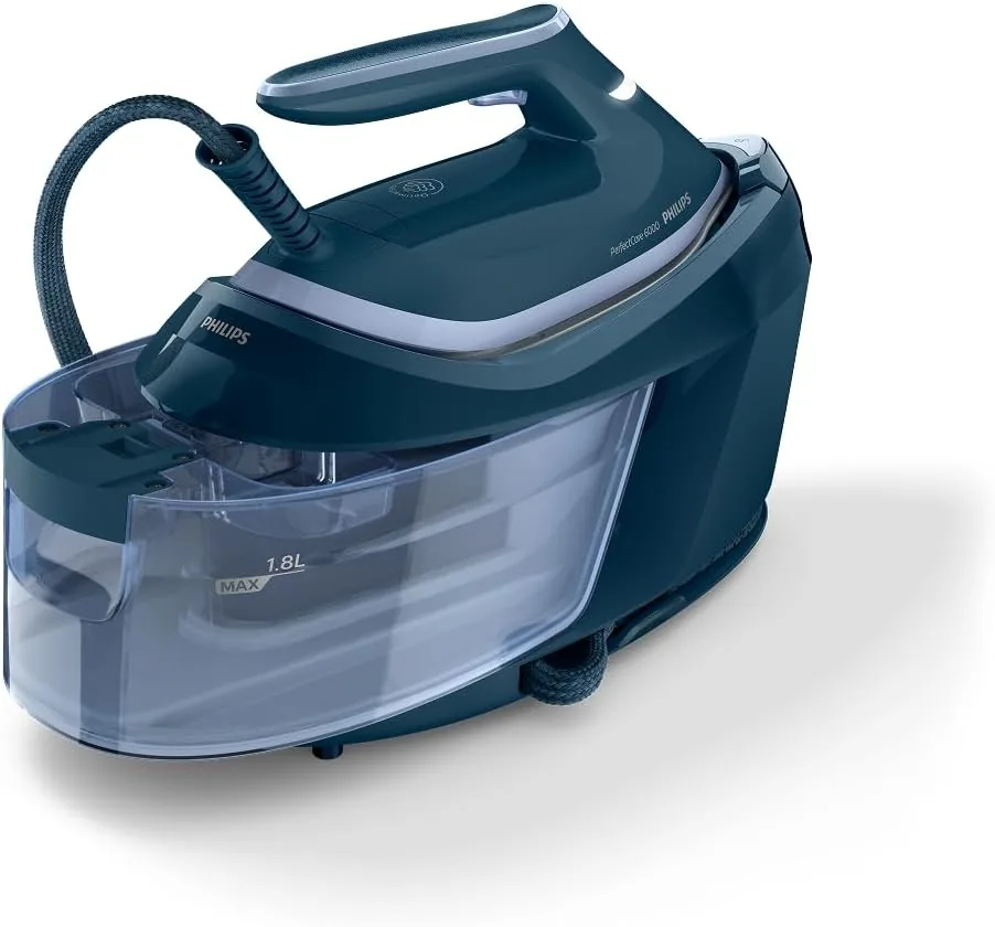 Philips PerfectCare Serie 6000 Centro de planchado, Vapor Potente, Garantía Sin Quemaduras, Diseño Compacto, Depósito de Agua Extraíble de 1.8L, Suela SteamGlide Plus (PSG6023/20) foto 2