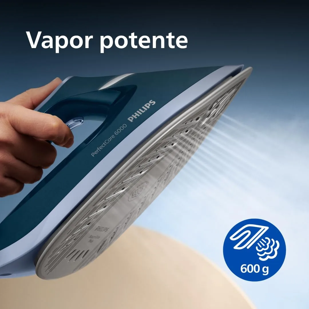 Philips PerfectCare Serie 6000 Centro de planchado, Vapor Potente, Garantía Sin Quemaduras, Diseño Compacto, Depósito de Agua Extraíble de 1.8L, Suela SteamGlide Plus (PSG6023/20) foto 3