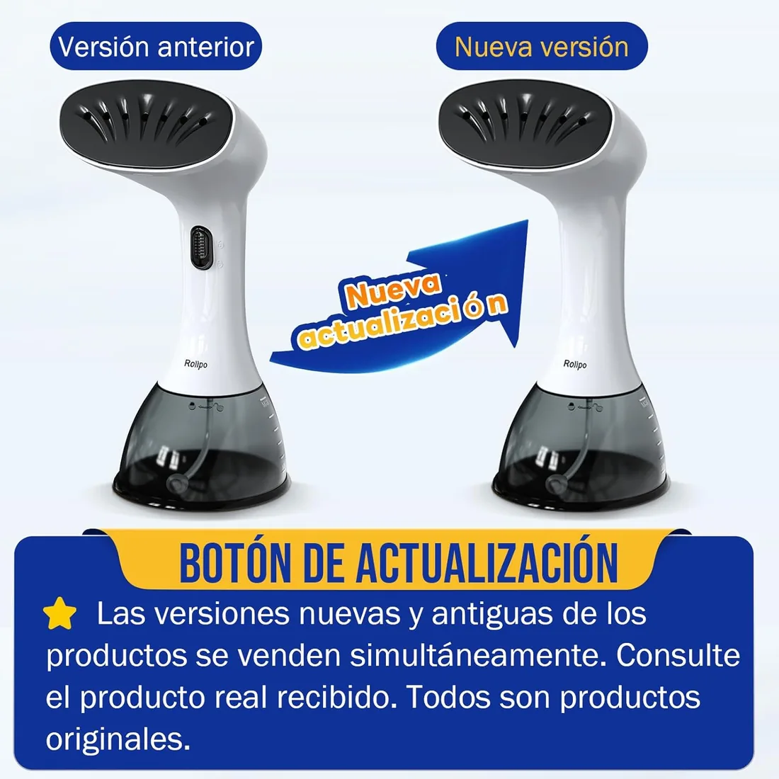 Rolipo Plancha Vertical Vapor 1640W, 400ML Plancha Vapor Cepillo de Vapor Removedor de Arrugas Para El Hogar, La Oficina, Los Viajes foto 2