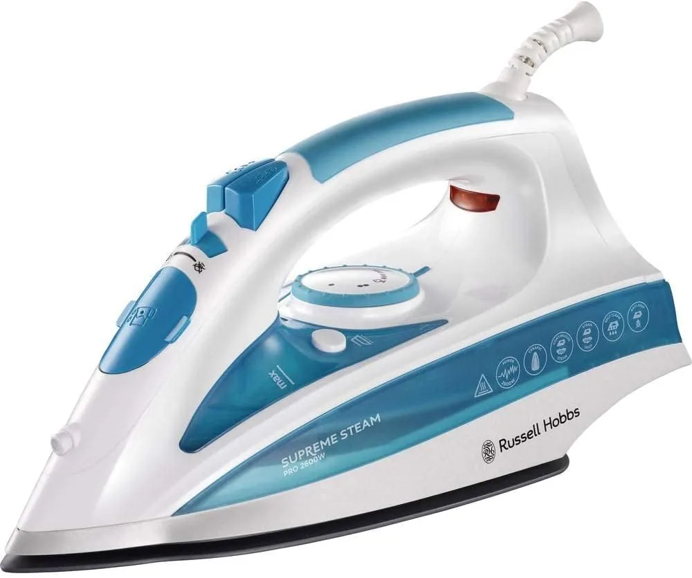 Russell Hobbs Plancha de Vapor Steam Glide Pro, 2600 W, 20562-56 | Para un Planchado Rápido, Golpe Vapor 210 g, Vapor Continuo 70 g, Suela Cerámica, Antical y Antigoteo
