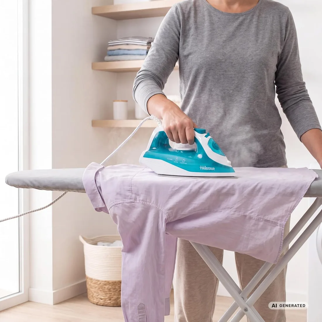 Tristar Plancha de Vapor, 2000 W, Suela de Cerámica, Ajustable, Vertical, Golpe hasta 70 g/min, Función de Autolimpieza, Depósito de Agua de 210 ml, Cable de 1,9 m, ST-8300, Azul foto 2