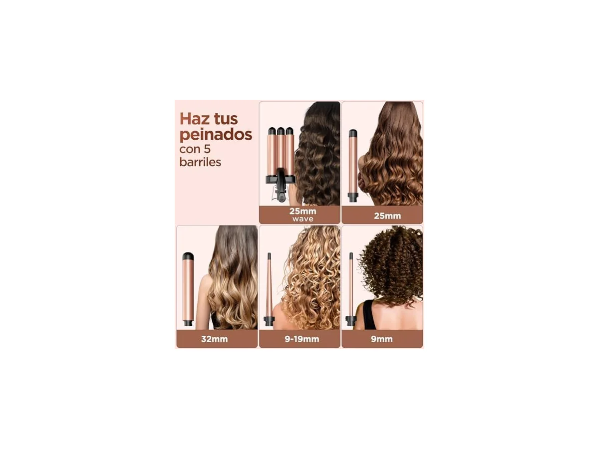 BESTOPE MIX Rizador Pelo Ondas Plancha Ondas, [5 en 1] Rizador de Pelo con Temperatura Regulable,… foto 3