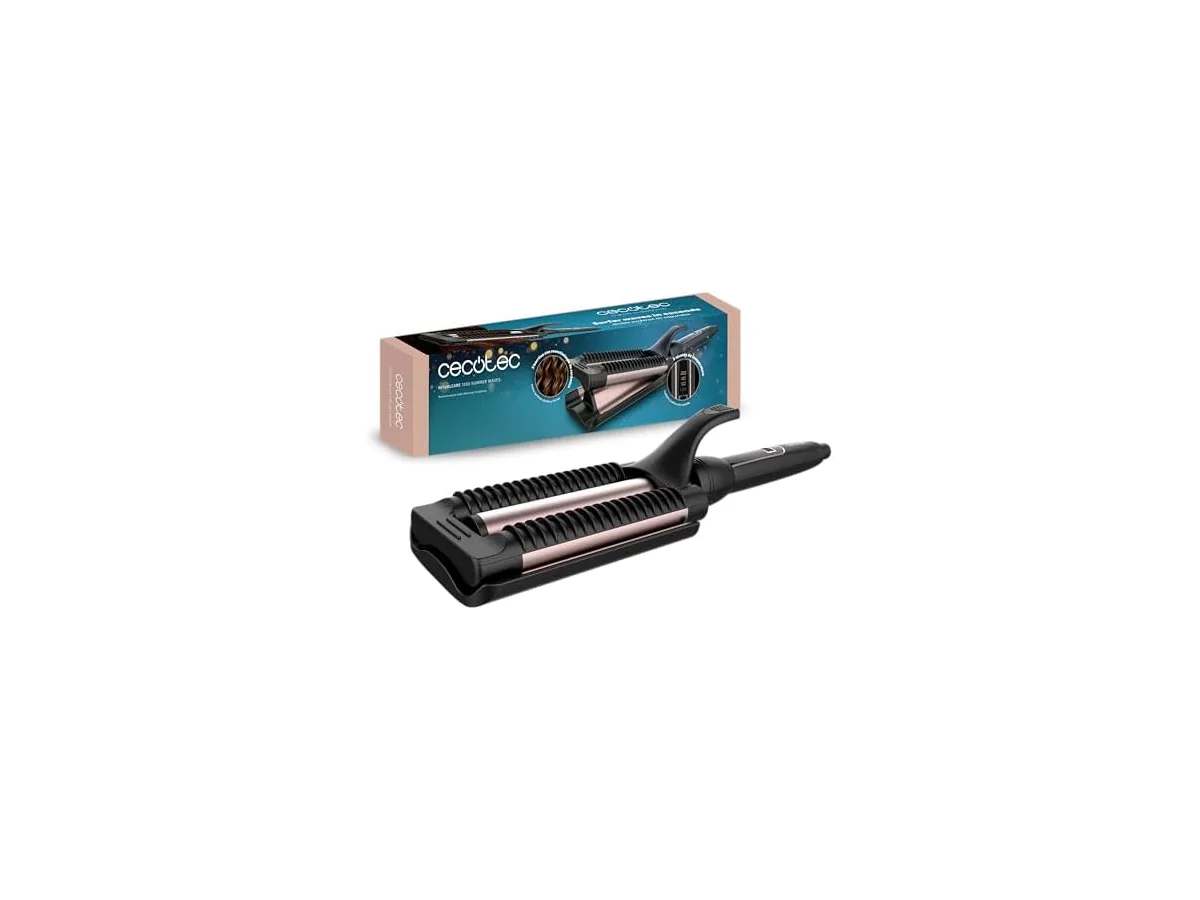 Cecotec Plancha de Pelo de Ondas RitualCare 1000 Summer Waves. 90W, 3 Barriles de 25mm con Revestimiento…