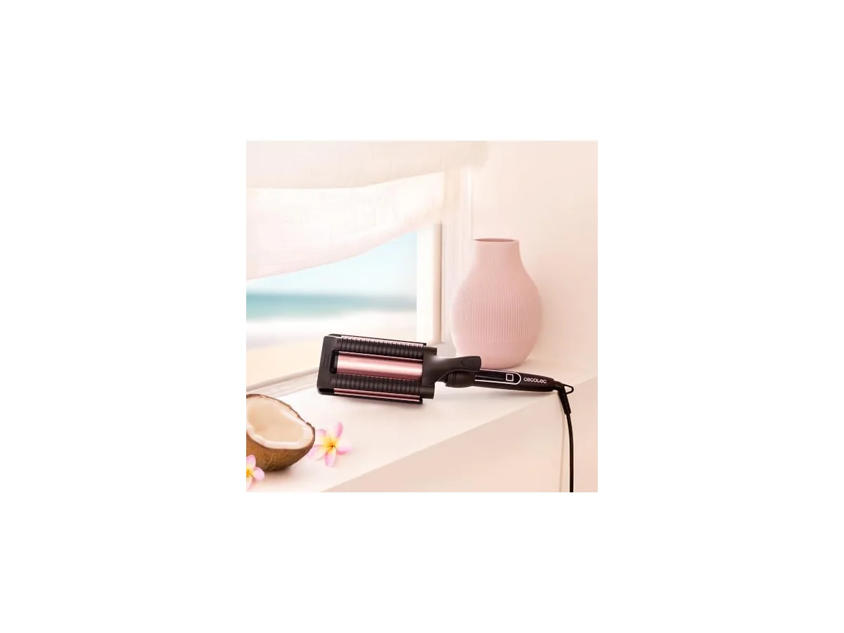 Cecotec Plancha de Pelo de Ondas RitualCare 1000 Summer Waves. 90W, 3 Barriles de 25mm con Revestimiento… foto 2