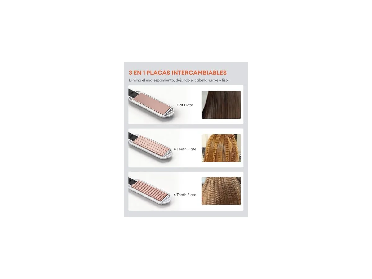 Planchas del Pelo Ceramic Crimp 3 in 1, Cerámica Anti-Estática foto 3