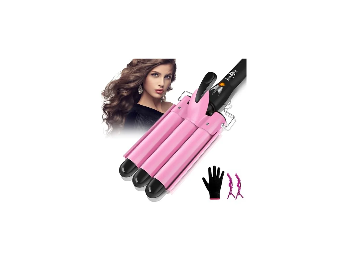 Plancha Pndas Sirena, 25 mm Rizador Pelo 3 Tubos, Ondas Pelo