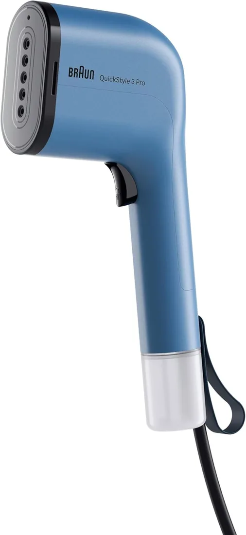 Braun QuickStyle 3 - Plancha Vertical Compacta y Ligera, Calentamiento en 30 Segundos, 2 Depósitos Extraíbles, Funda Termorresistente, Accesorios Incluidos, Azul (GS3024BL) foto 2