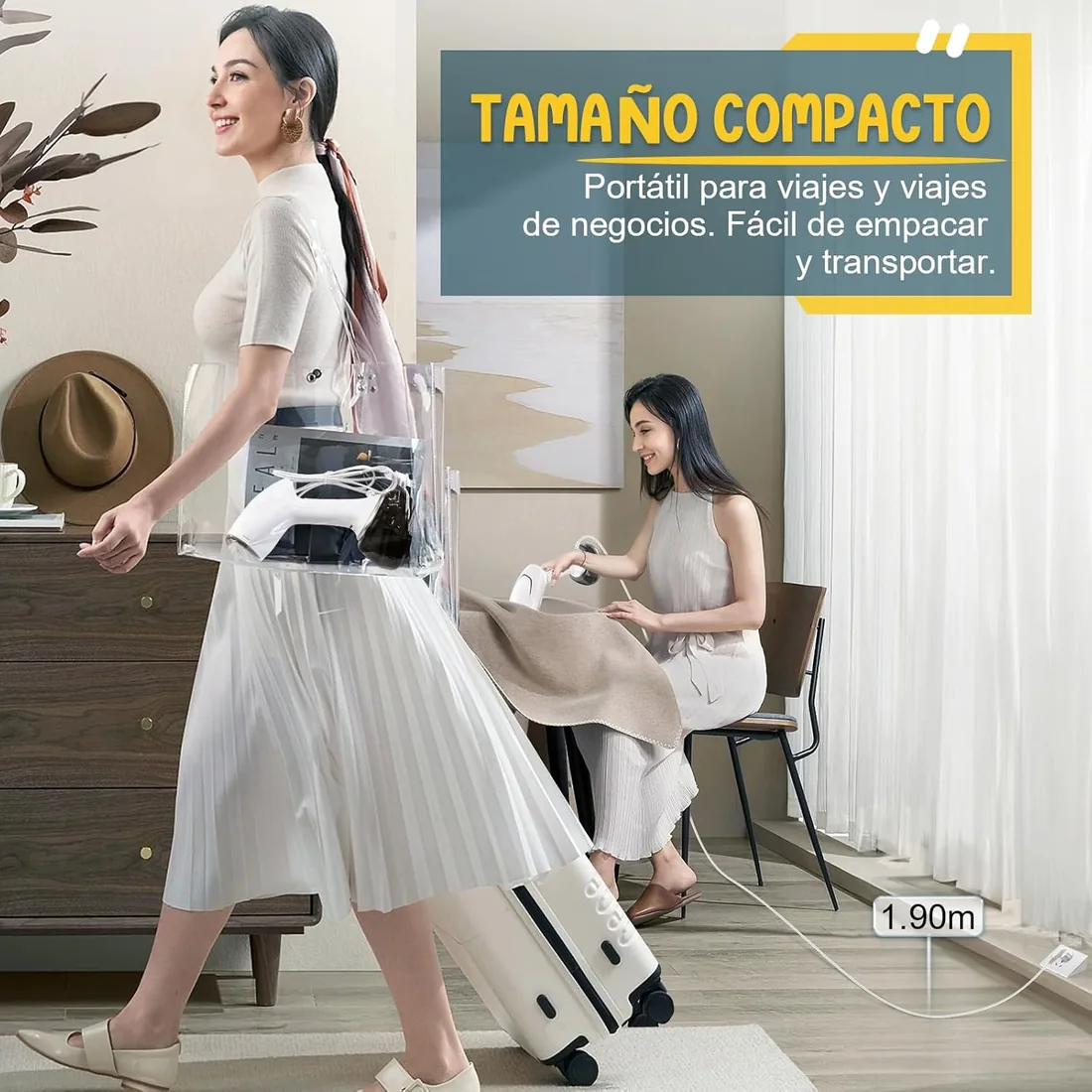 Rolipo Plancha Vertical Vapor 1700W con 360ml, Plancha de Viaje Portátil y Compacta, Ideal para Hogar, Oficina y Viajes foto 3