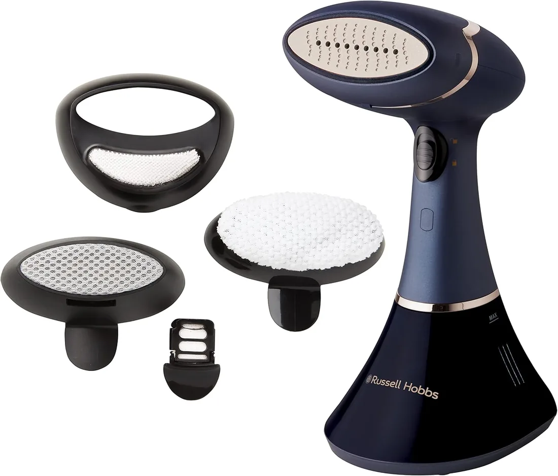 Russell Hobbs Plancha Vertical [1800W, 32g de generación de vapor] Steam Genie Aroma (suela cerámica, depósito 200 ml, 3 accesorios, difusor aroma, elimina arrugas, plancha y reduce olores) 28041-56 foto 3