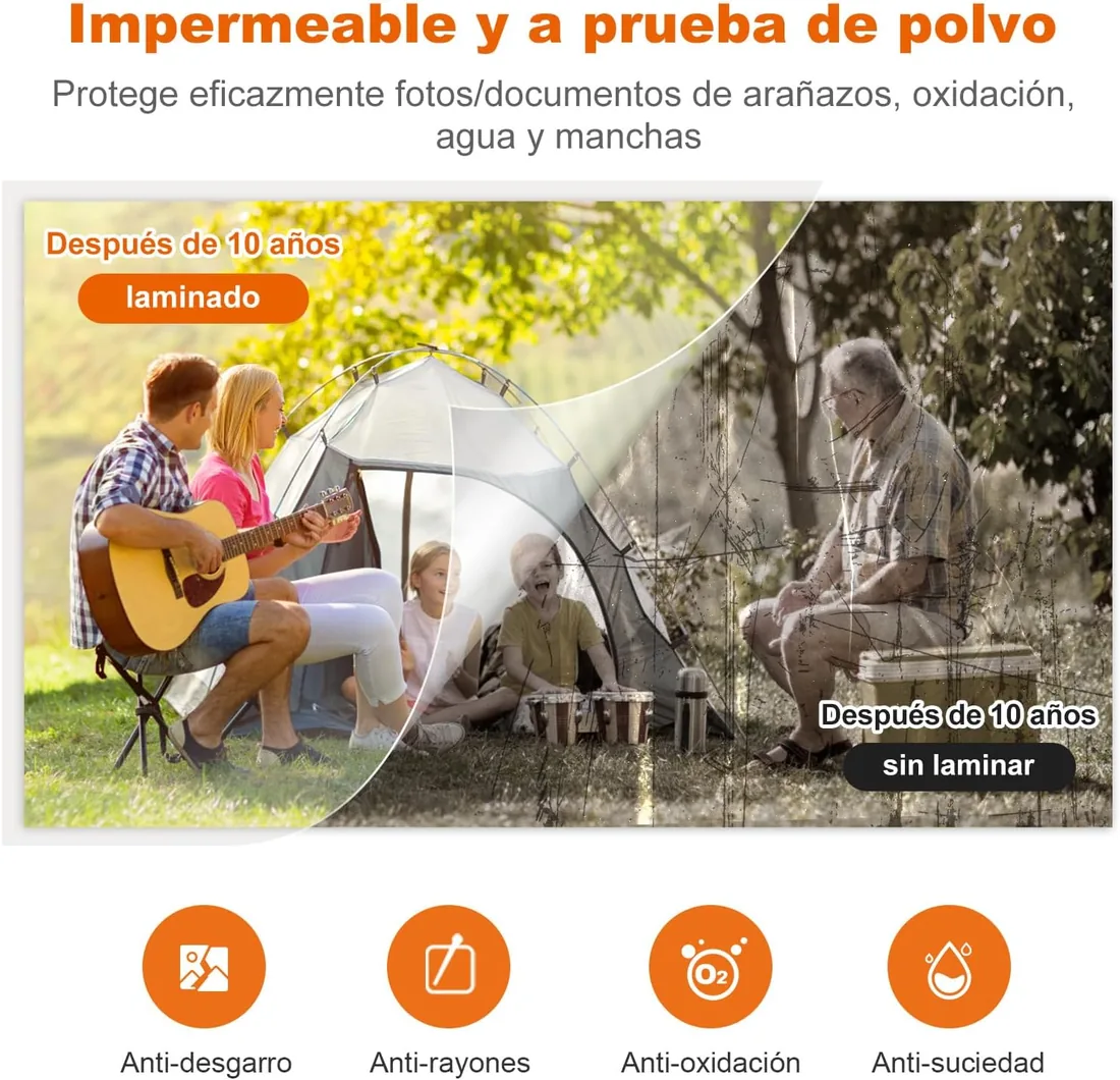 Bonsaii Plastificadora A4 compacta para casa y oficina | Para fundas 80-100 micras, reduce ondas y atascos, incluye 5 hojas A4 para empezar. L421-A foto 2