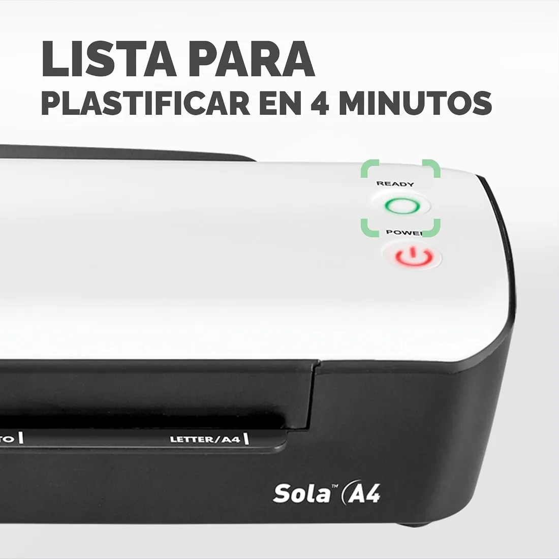 Fellowes Sola A4 - Plastificadora de documentos, para uso ocasional, lista para usar en 4 minutos, plastificadora A4 con apagado automático, 80-125 micras, color blanco, exclusiva de Amazon foto 3