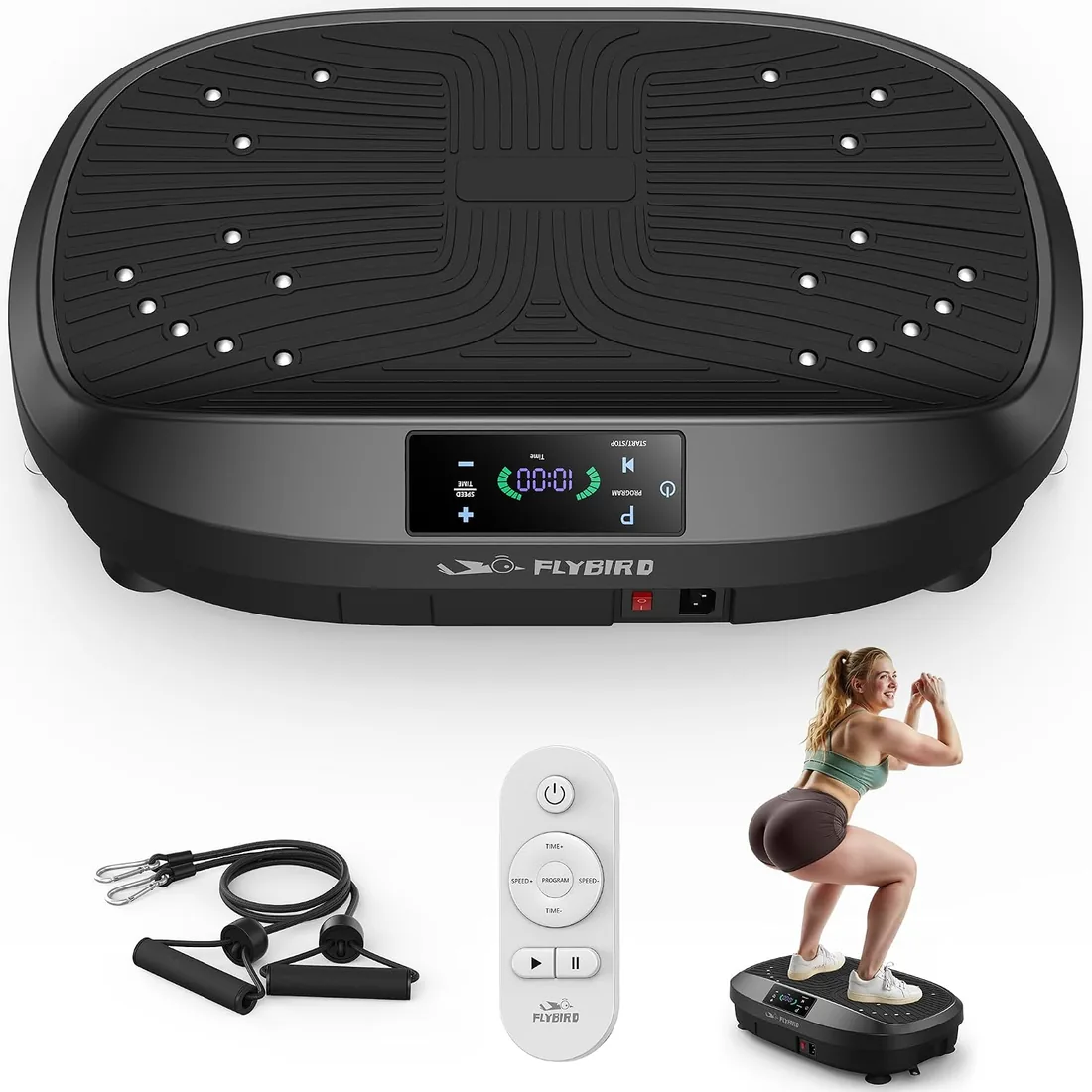 FLYBIRD Plataforma Vibratoria, Máquina de Ejercicio de Placa de vibración para Entrenamiento Corporal Completo, Ideal para Aumentar la Densidad ósea y Drenaje linfático foto 3