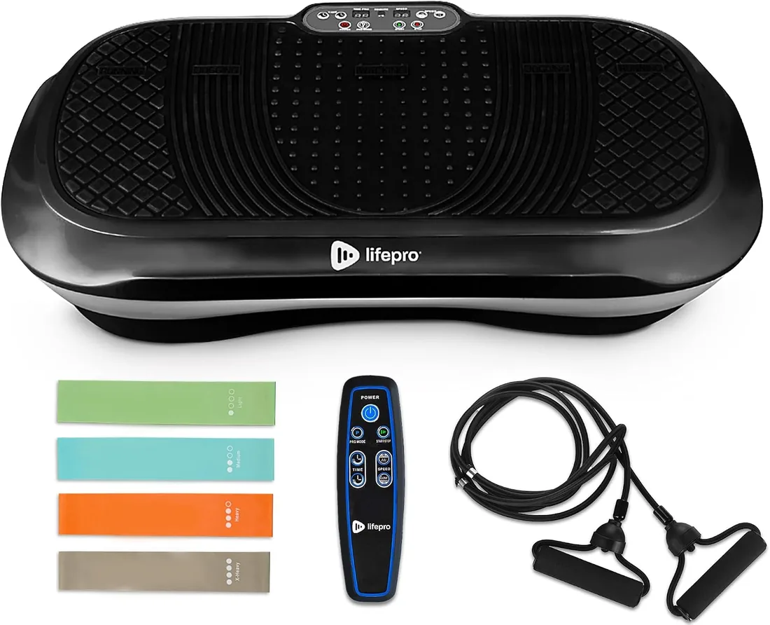 LifePro Waver - Máquina de Ejercicio con Placa de vibración para Entrenamiento Cuerpo Completo, 99 Niveles Velocidad, Bandas Resistencia, Control Remoto, Fitness en casa y Plataforma