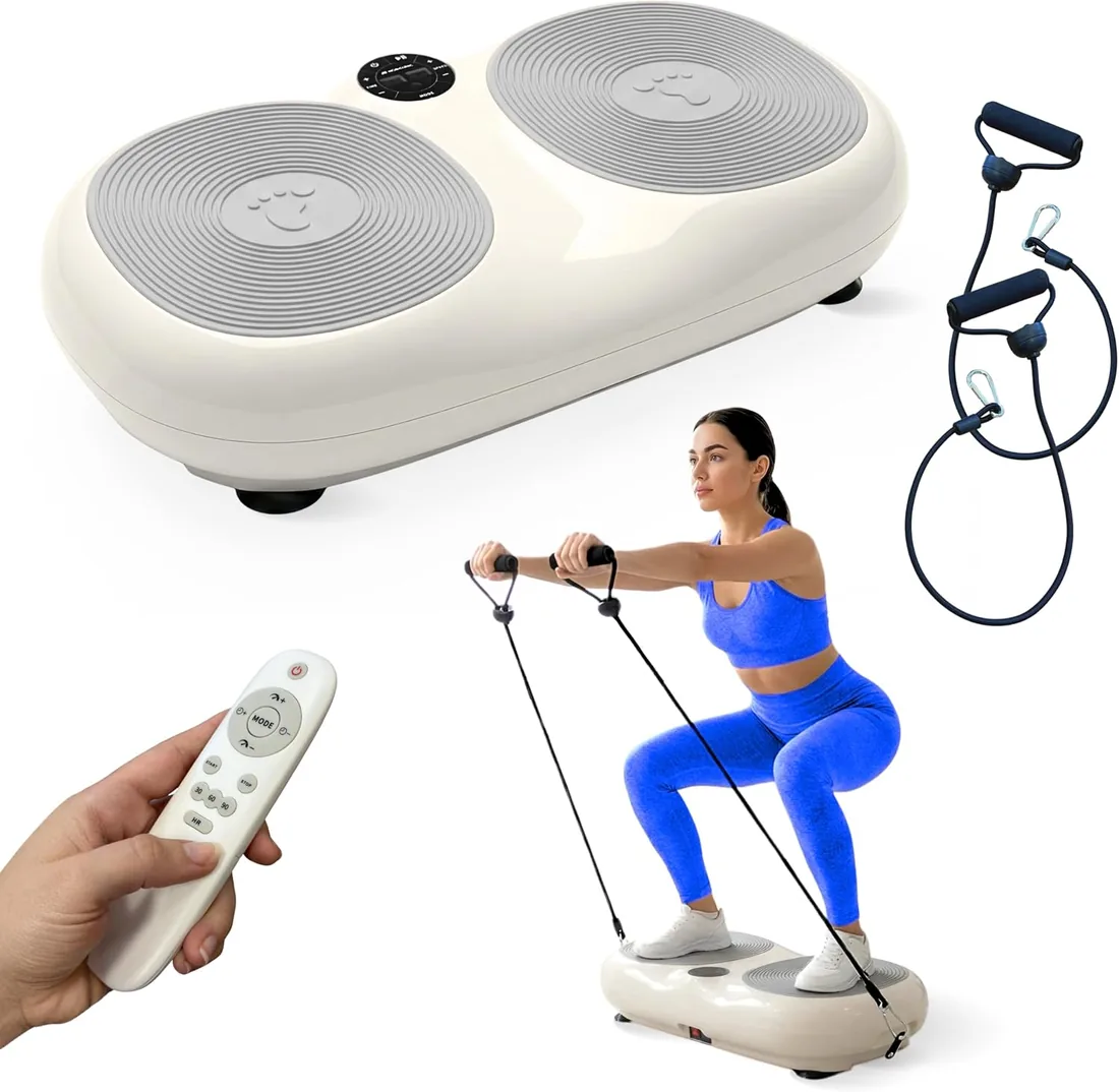 Mobiclinic®, Plataforma Vibratoria, 99 Niveles, 9 Programas de Entrenamiento, Bandas Elásticas y Mando, 200W, Tonificación y Entrenamiento Cuerpo Completo, Ideal para casa, hasta 150 kg, Karol foto 3