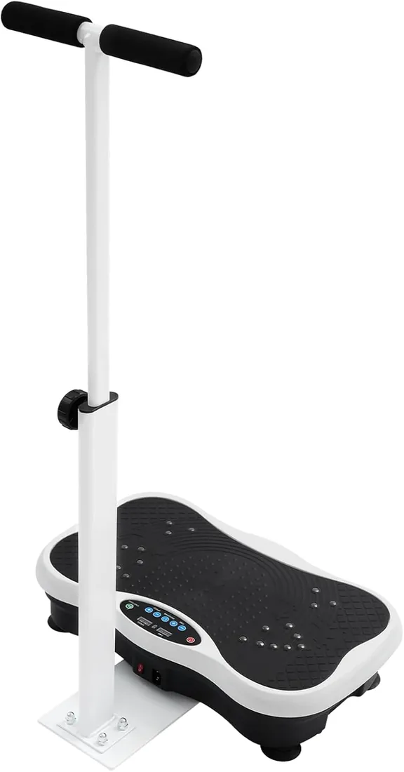 Plataforma vibratoria de 120 niveles, 10 programas de entrenamiento, motor silencioso con bandas de entrenamiento, hasta 150 kg, tabla de vibración para entrenamiento en casa foto 3