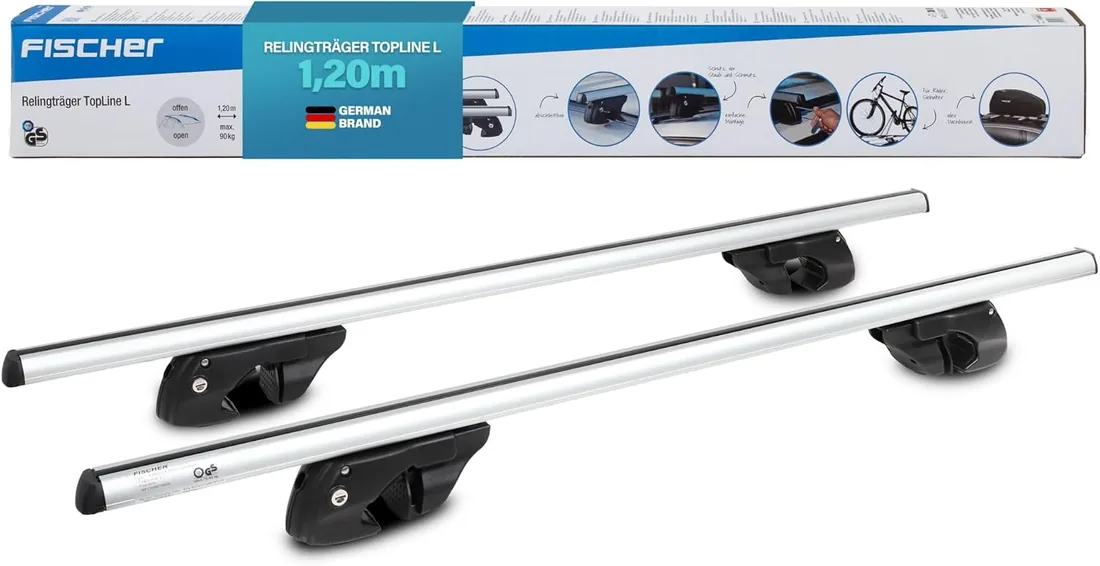 Fischer 18096 - Soporte portamaletas Top L, Longitud: 1,20 m