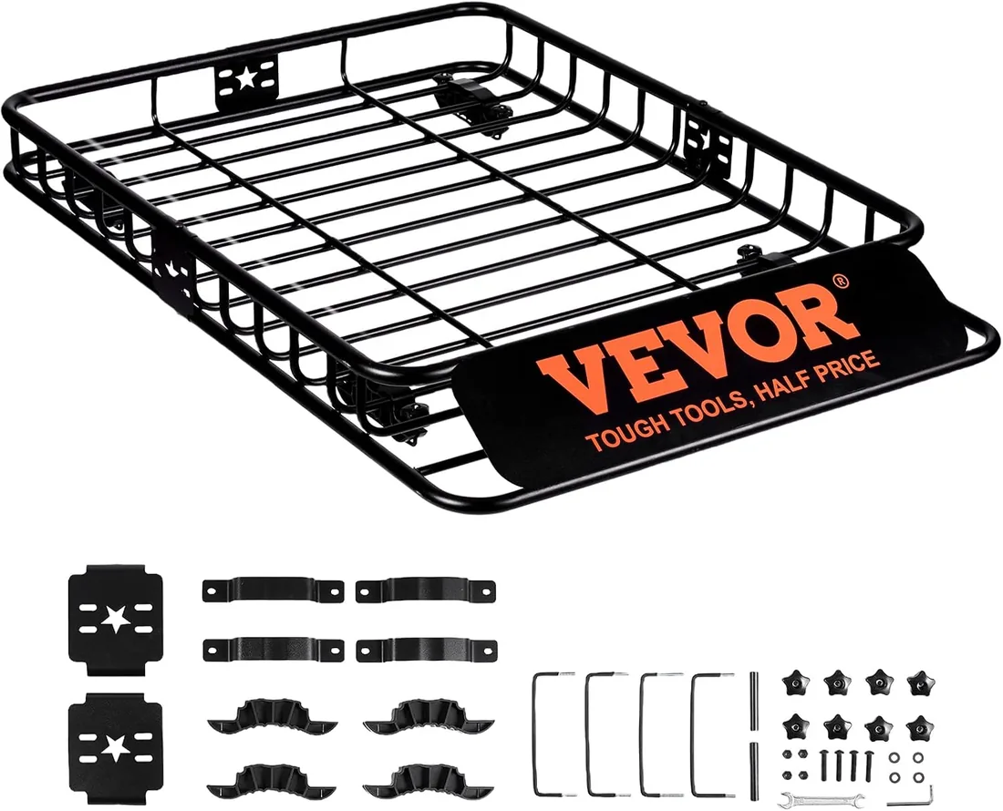 VEVOR Portaequipajes de Techo para Automóvil 1175x915x114 mm Portaequipajes Universal de Carga Máxima de 90,7kg para Transportar Equipo, Equipaje, Bicicletas Cesta de Techo para Vehículos SUV Camiones foto 2