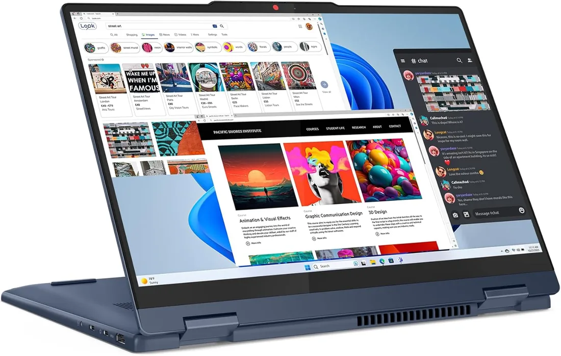 Lenovo IdeaPad 5 2-in-1 Gen 9 – Ordenador Portátil Convertible Táctil 14'' WUXGA (Intel Core i5-13420H, Intel UHD Graphics, 16 GB RAM, 512 TB SSD, Wi-Fi 6, Win 11 Home) Teclado QWERTY Español - Azul foto 3