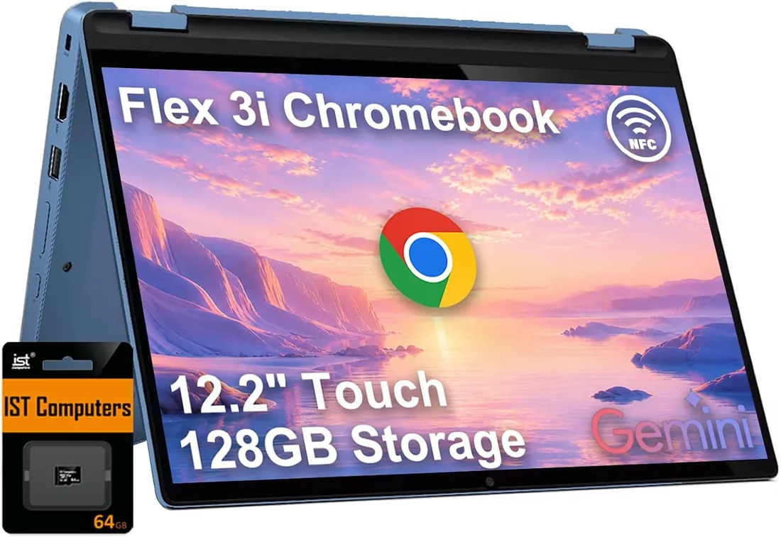 Lenovo IdeaPad Flex 5i Chromebook Plus 2 en 1 Laptop (pantalla táctil FHD+ de 14 pulgadas, Intel 10-Core i5-1334U, 8 GB de RAM, 512 GB de almacenamiento (256 GB + 256 GB IST SD)) para negocios, hogar