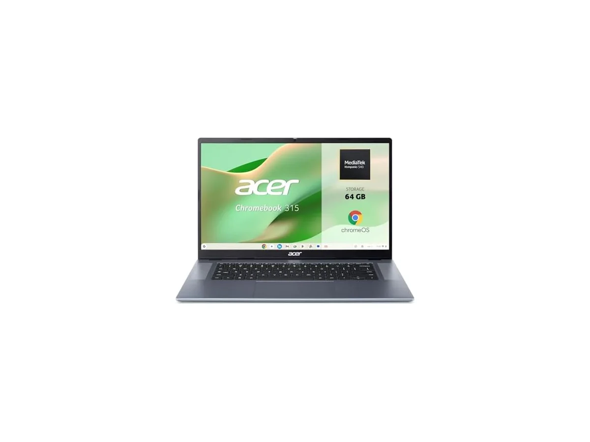 Acer Chromebook 315, Portátil 15.6" FullHD, Kompanio 540, 4GB RAM, 64GB