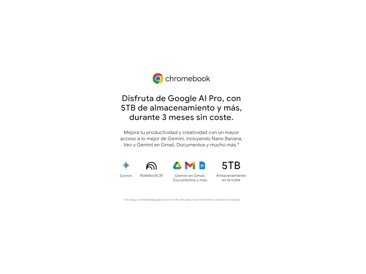 Acer Chromebook 315, Portátil 15.6" FullHD, Kompanio 540, 4GB RAM, 64GB foto 2