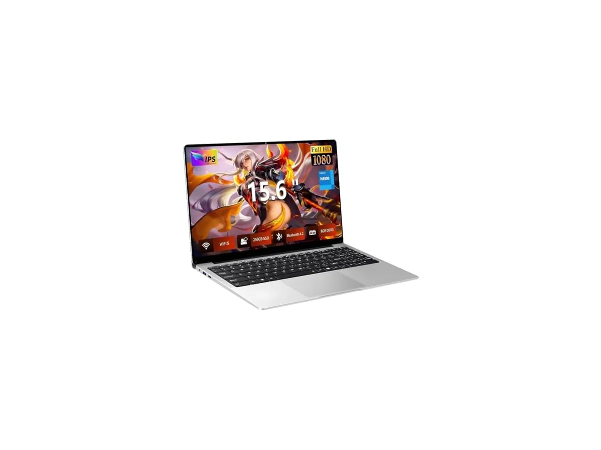 Ordenador Portatil 15,6", PC Portatil con Celeron N4000 hasta 2,6 GHz, 8GB DDR4 256GB SSD, Laptop…