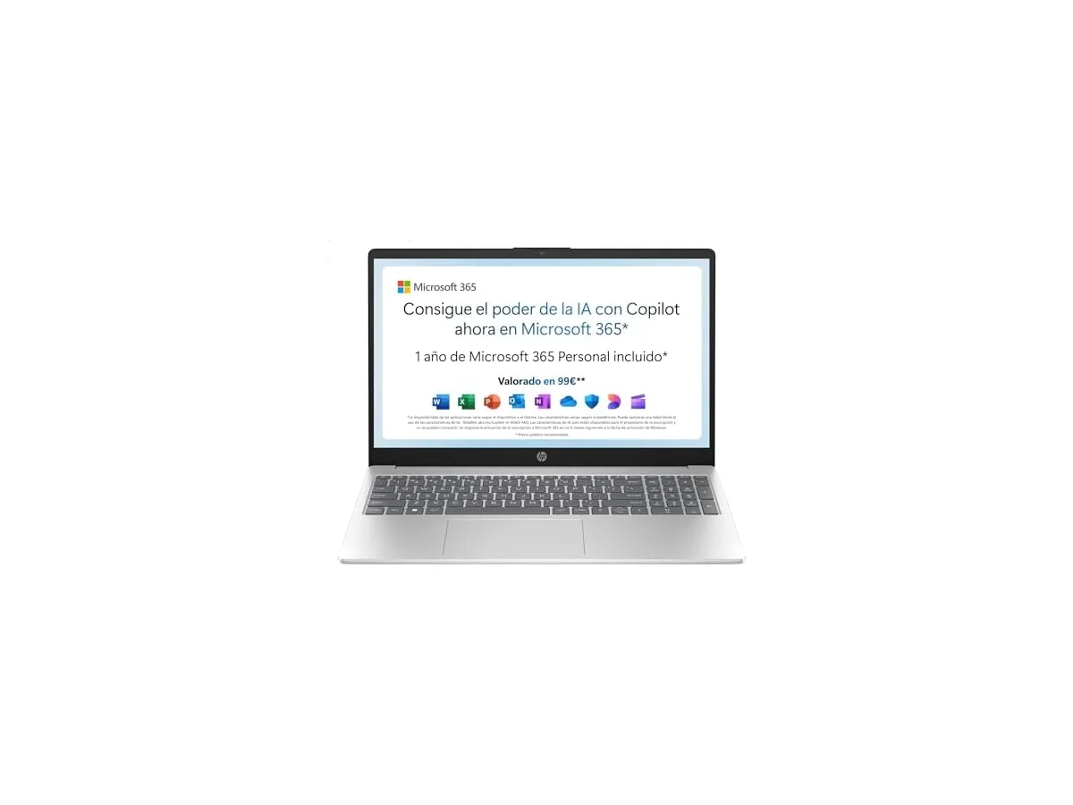 HP 15-fd0261ns - Ordenador portátil de 15.6" FHD (Intel N100, 4GB RAM, 128GB UFS, Intel UHD, Windows 11)…