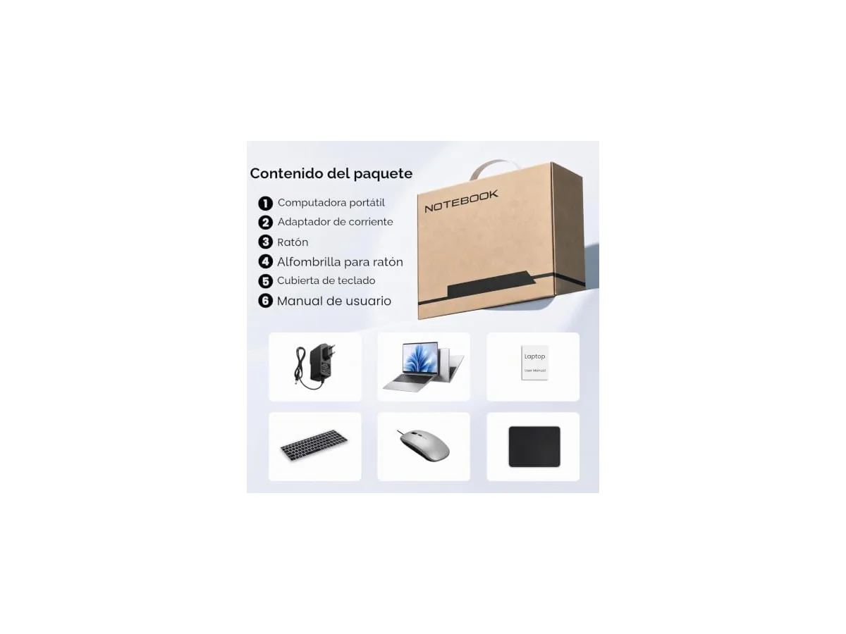 Kayoote Portátil 14,1'' Win 11 Pro, Intel Pentium J3710 Quad-Core hasta 2,64GHz, 8GB RAM, SSD M.2 128GB,… foto 2