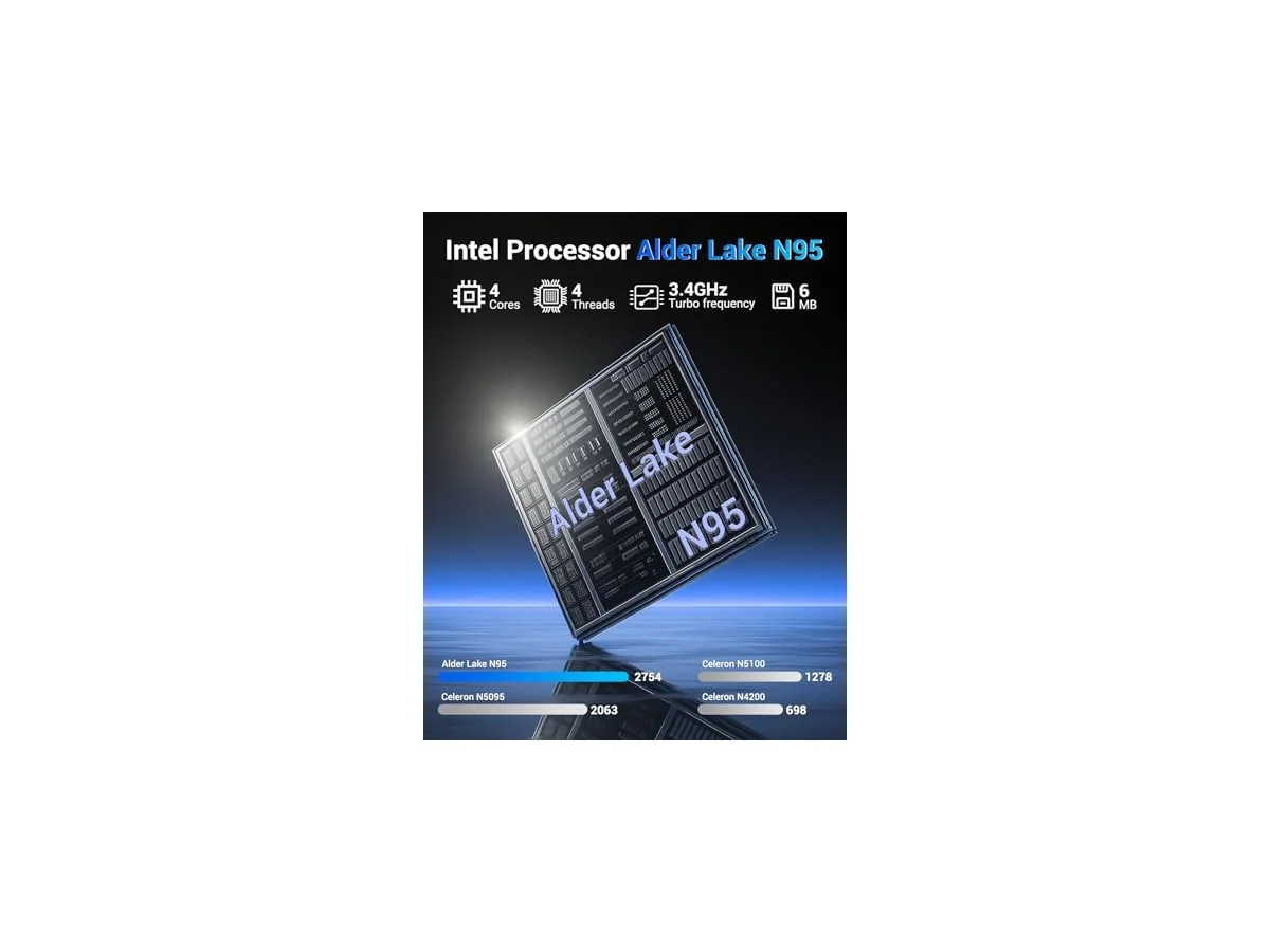 Portátil 15,6'', 16GB RAM+512GB SSD, N95 Hasta 3,4 GHz, Teclado Iluminado/Teclad Numérico, Win11 PC… foto 2