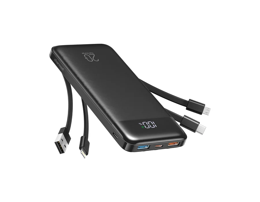 Charmast 20000mAh Power Bank con 4 Cable Integrado, 22.5W Carga rapida