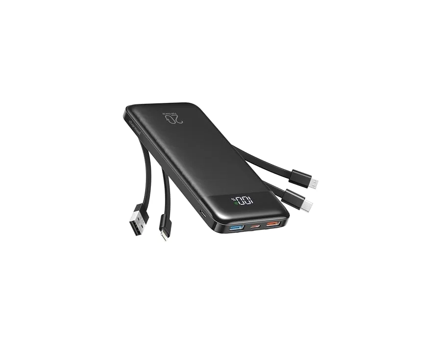 Charmast 20000mAh Power Bank con 4 Cable Integrado, 22.5W Carga rapida foto 2