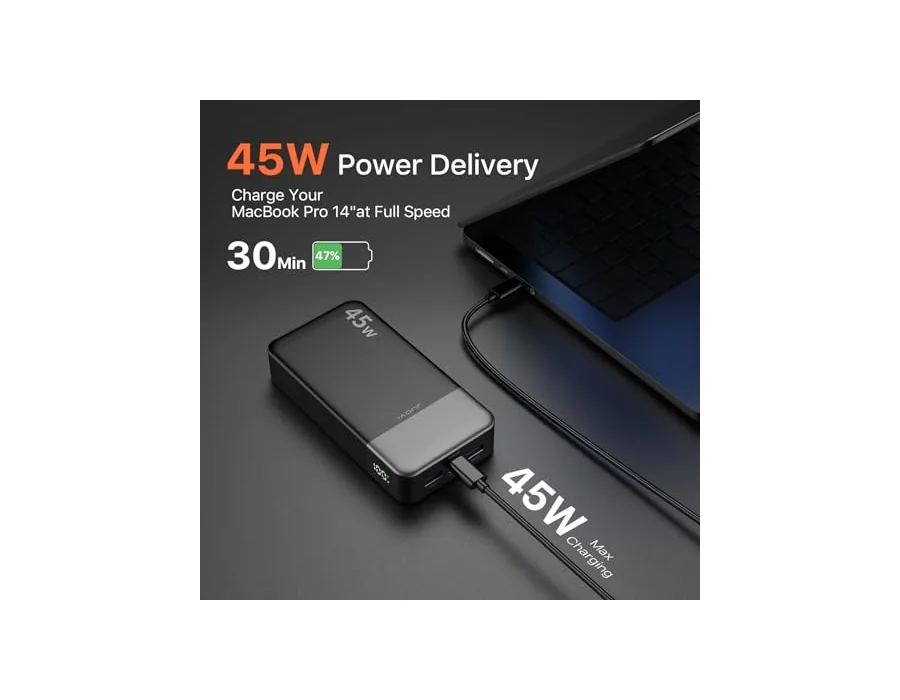 JUOVI Bateria Externa Carga Rapida, 45W Power Bank 20000mah Powerbank foto 3
