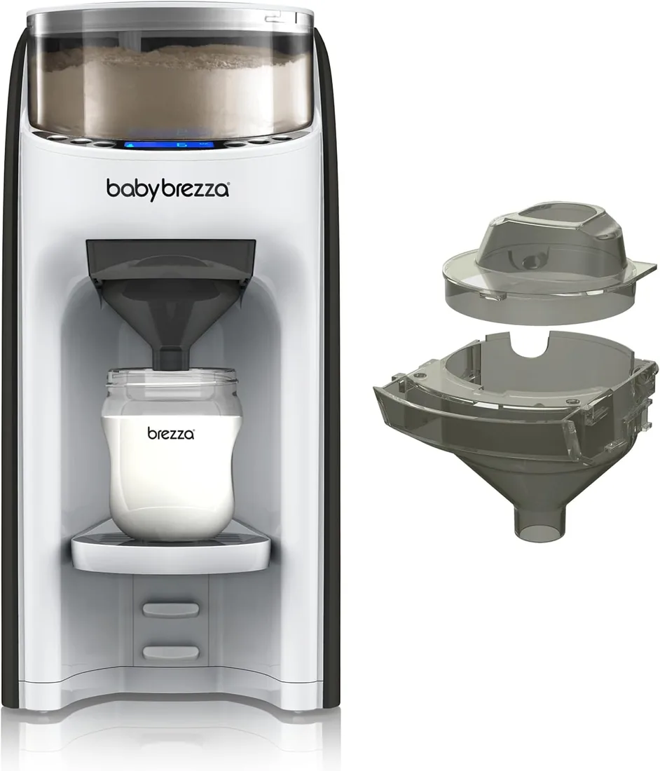 Baby Brezza - Formula Pro Advanced, Preparador de Biberones Automático y Dosificador de Fórmula, Máquina para hacer Biberones, Incluye Recambio de Embudo y Cubierta, Set Blanco